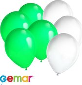30 ballonnen Licht Groen en Wit (Ook geschikt voor Helium)