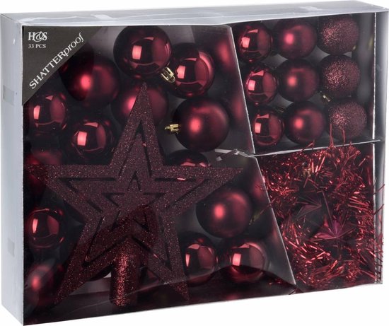 REA Kerstballen Set - Kunststof - 6, 4 en 3 cm - Goud en Rosé Goud- 100 delig