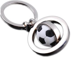 Voetbalsleutelhanger RVS - Sleutelring met hanger met een voetbal - Leuk voor jongens en meisjes die van voetballen houden