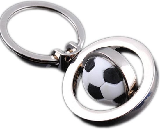 Voetbalsleutelhanger RVS - Sleutelring met hanger met een voetbal - Leuk voor jongens en meisjes die van voetballen houden