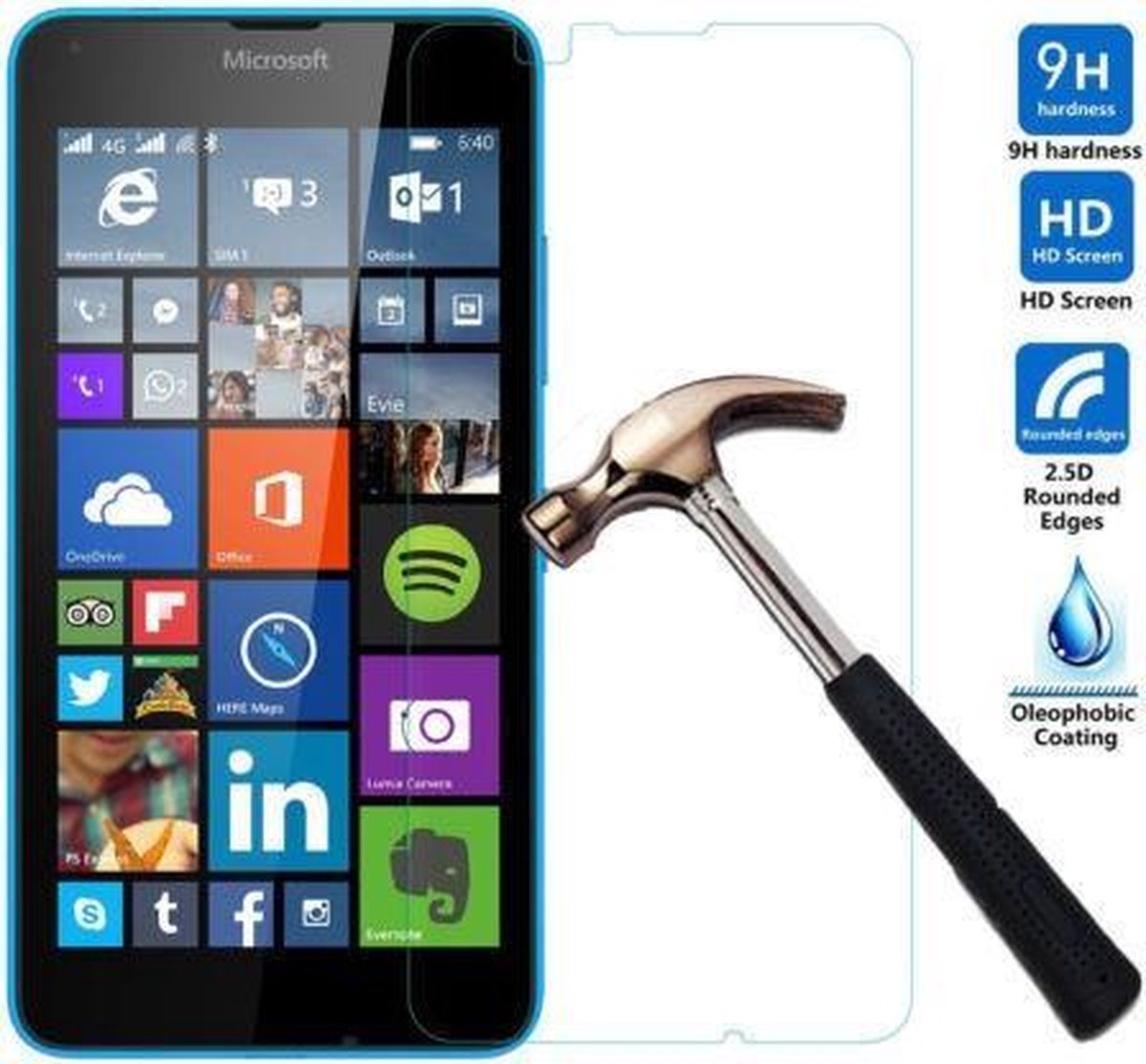 Tempered glas Screen protector Microsoft Lumia 640 XL