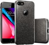 Coque iPhone SE 2020 - Coque iPhone 8 - Coque iPhone 7 - Coque en silicone pailletée - Noir