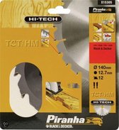 Piranha Cirkelzaagblad TCT/HM, 140x12,7mm 12 tanden X15305