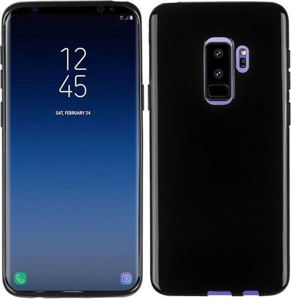 Zwart Tpu Siliconen Backcover Hoesje voor Samsung Galaxy S9+