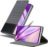 Cadorabo Hoesje geschikt voor LG G8 in GRIJS ZWART - Beschermhoes met magnetische sluiting, standfunctie en kaartvakje Book Case Cover Etui