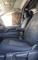 Fit housses de siège (siège et siège) Citroen Jumpy / Peugeot Expert / Toyota Proace 2016-présent / Opel Vivaro (C) 2019-présent / Fiat Scudo 2022-présent - Tissu noir