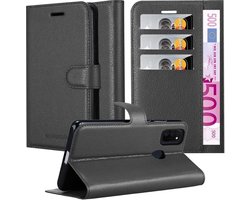 Cadorabo Hoesje geschikt voor Samsung Galaxy M21 / M30s in PHANTOM ZWART - Beschermhoes met magnetische sluiting, standfunctie en kaartvakje Book Case Cover Etui