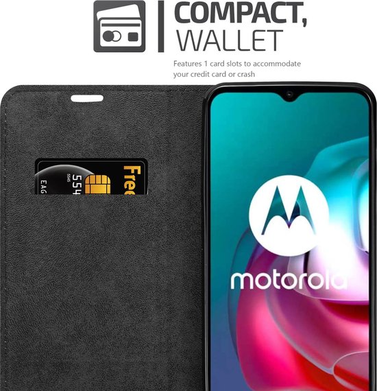 Cadorabo Hoesje geschikt voor Motorola MOTO G10 / G30 in APPEL ROOD - Beschermhoes met magnetische sluiting, standfunctie en kaartvakje Book Case Cover Etui