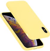 Cadorabo Hoesje geschikt voor Apple iPhone X / XS in LIQUID GEEL - Beschermhoes gemaakt van flexibel TPU silicone Case Cover