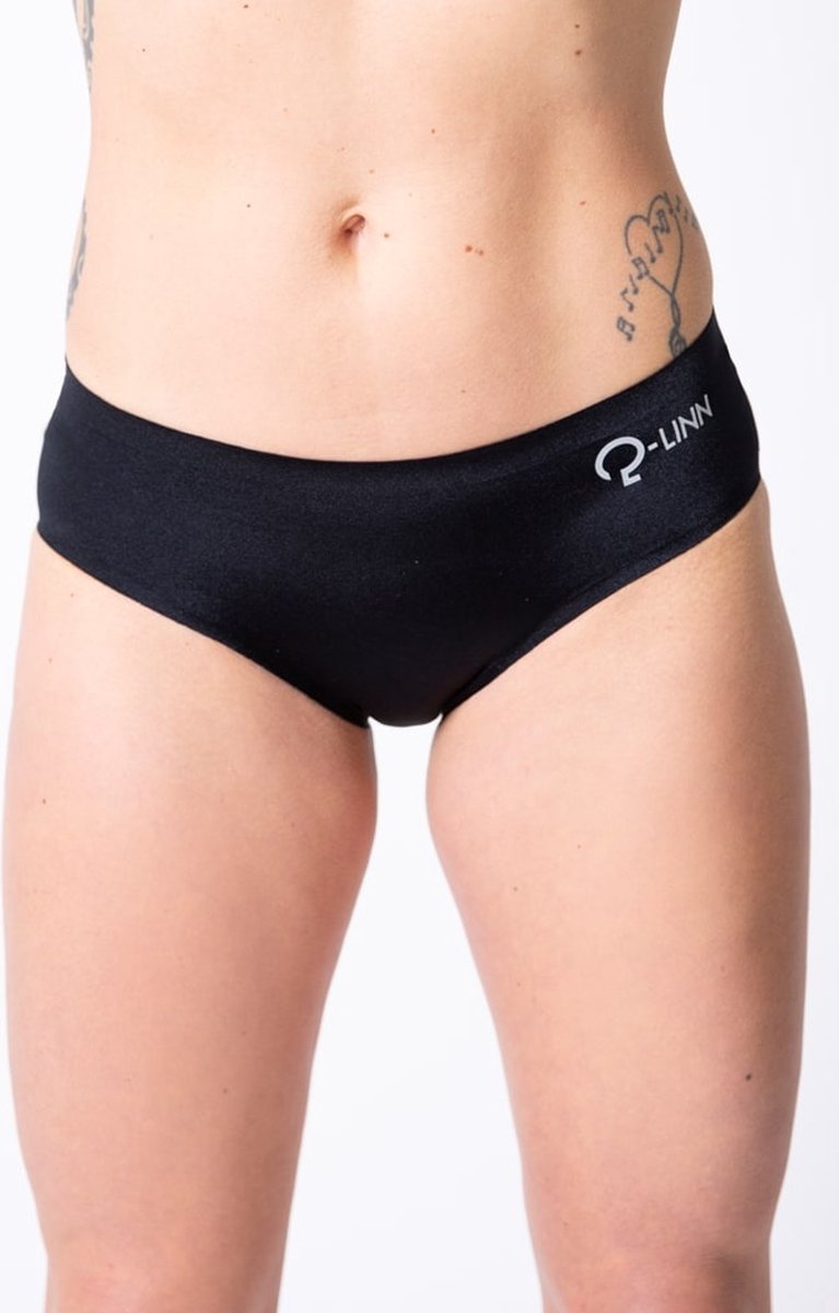 dames slip sport boxer, naadloos, black / zwart