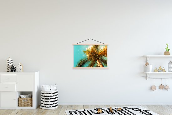 Porte-affiche avec affiche - Affiche scolaire - Palmier - Été - Tropical - 60x40 cm - Lattes vierges