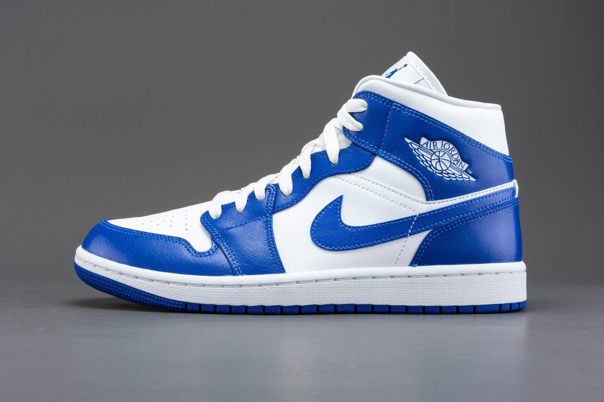 Sneakers Nike Air Jordan 1 Mid White Hyper Royal White Kentucky