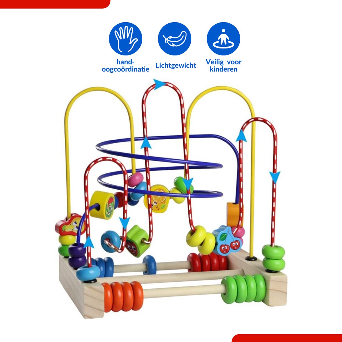 Buxibo Houten Telraam - Diverse Kleuren - Telraam Rekenen - 21,5 x 15 cm - Kinder Speelgoed Rekenrek - Educatief Spelen — afbeelding 4