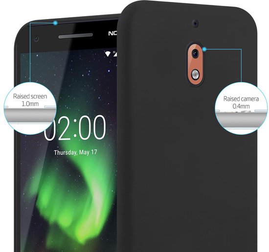 Cadorabo Hoesje geschikt voor Nokia 2.1 in CANDY ZWART - Beschermhoes gemaakt van flexibel TPU silicone Case Cover