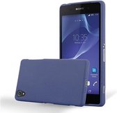 Coque Cadorabo pour Sony Xperia Z1 en FROST DARK BLUE - Housse de protection en silicone TPU flexible Case Cover