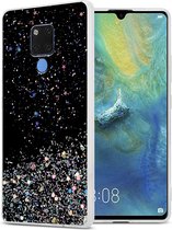 Cadorabo Hoesje voor Huawei MATE 20 in Zwart met Glitter - Beschermhoes van flexibel TPU silicone met fonkelende glitters Case Cover Etui