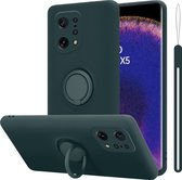 Cadorabo Hoesje geschikt voor Oppo FIND X5 in LIQUID GROEN - Beschermhoes van flexibel TPU silicone Case Cover met ring