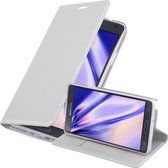 Cadorabo Hoesje geschikt voor Samsung Galaxy NOTE 4 in CLASSY ZILVER - Beschermhoes met magnetische sluiting, standfunctie en kaartvakje Book Case Cover Etui