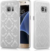 Cadorabo Hoesje geschikt voor Samsung Galaxy S7 in WIT - Hard Case Cover Beschermhoes in gebloemd paisley henna design tegen krassen en stoten