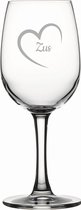 Verre à vin blanc gravé 26cl Soeur avec coeur