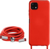 Geschikt voor Samsung Galaxy A22 5G Koord Hoesje Semi-rigide Nekkoord 80cm rood