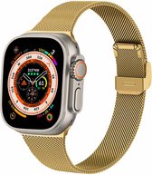 iMoshion Bandje Geschikt voor Apple Watch Bandje Series 1 / 2 / 3 / 4 / 5 / 6 / 7 / 8 / 9 / SE / Ultra (2) - 42 / 44 / 45 / 49 mm - iMoshion Milanees vouwband - goud