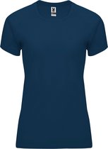 Donkerblauw dames sportshirt korte mouwen Bahrain merk Roly maat XL