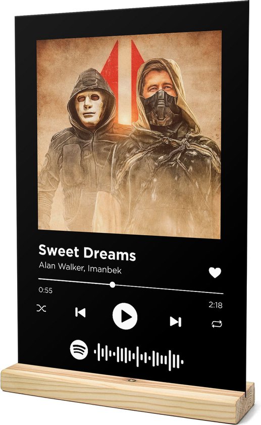 Songr Spotify Muziek Bordje - Sweet Dreams - Alan Walker, Imanbek - 20x30 -  Zwart -... | bol.com