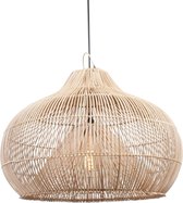 Rotan hanglamp Twisk | 1 lichts | bruin / naturel | hout | Ø 50 cm | eetkamer / eettafel lamp | modern design