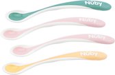 Nuby - Cuillères sensibles à la chaleur brevetées - pack de 4 - rose - 3m+