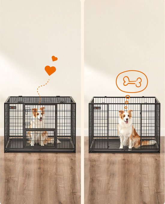 Cage Moderne Pour Chien Avec 1 Porte Grillagée,Niche Pour Chien En MDF