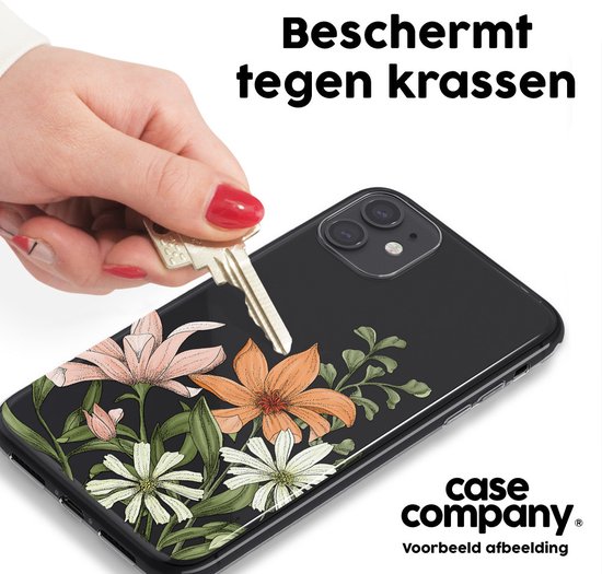 Case Company® - Coque Xiaomi Redmi Note 12 Pro avec cordon - Bouquet floral - Coque de téléphone avec cordon Zwart - Protection sur tous les côtés et sur le bord de l'écran