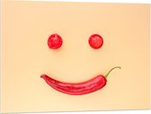 Acrylglas - Smiley van Peper en Voorbehoedsmiddel - 100x75 cm Foto op Acrylglas (Wanddecoratie op Acrylaat)