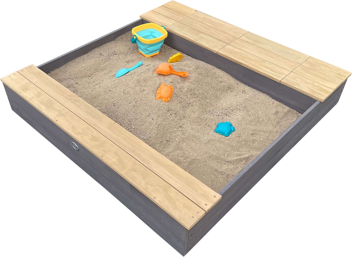AXI Evy Zandbak met waterbakken en opbergruimte Grijs/bruin - Inclusief accessoireset — afbeelding 4