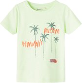 Name it Jongens Kinderkleding Groene Tshirt Frankie Lime Cream - 92