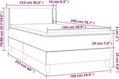 vidaXL - Boxspring - met - matras - stof - donkergrijs - 100x200 - cm