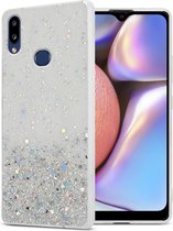 Cadorabo Hoesje geschikt voor Samsung Galaxy A10s / M01s in Transparant met Glitter - Beschermhoes van flexibel TPU silicone met fonkelende glitters Case Cover Etui