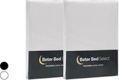 BeterBed Select Jersey Hoeslaken - 120 x 200/210/220 cm - 2 Stuks - 100% Katoen - Matrasbeschermer - Matrashoes - Wit