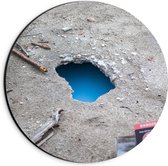 Dibond Muurcirkel - Blauwe Valkuil - 20x20 cm Foto op Aluminium Muurcirkel (met ophangsysteem)