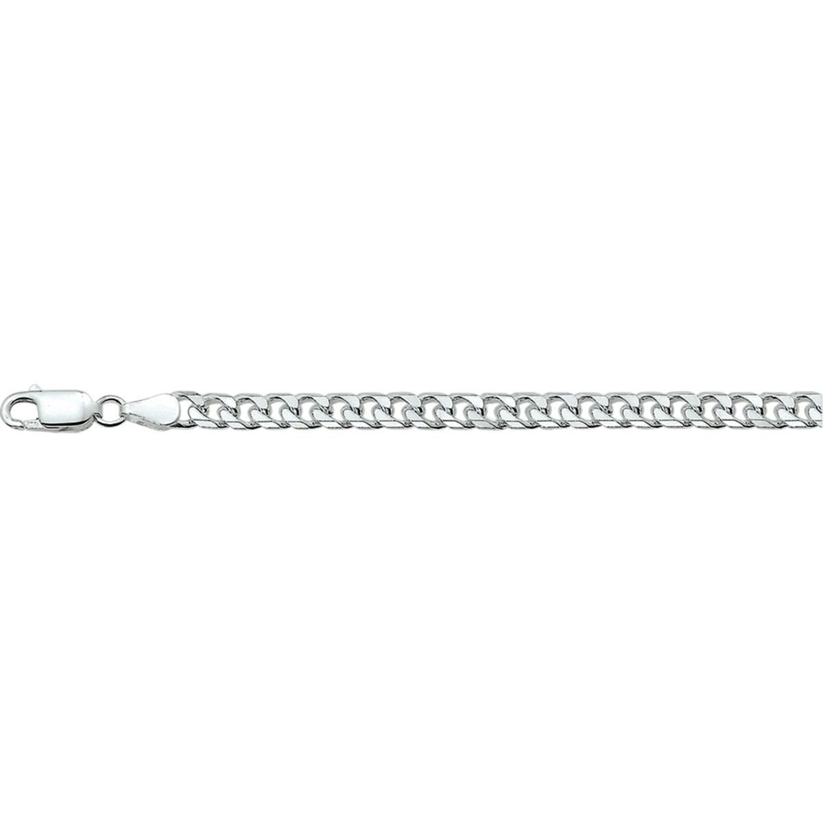 gourmette 6-zijdes geslepen 5,0 mm zilver wit