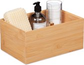 Relaxdays opbergdoos bamboe - stapelbaar - opbergbox - badkamer - opbergkistje - natuur - M