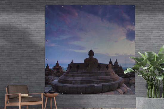 Poster Jardin Indonésie - Nuage - Architecture - 200x200 cm - Toile jardin - Poster extérieur