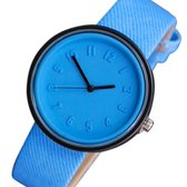 Hidzo Horloge - Ø 37 mm - Blauw - Kunststof - In Horlogedoosje
