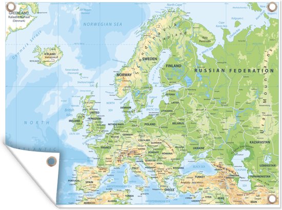Kaart - Europa - Aardrijkskunde - Tuindoek