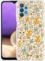Hoesje Geschikt voor Samsung Galaxy A32 5G Doodle Flower Pattern
