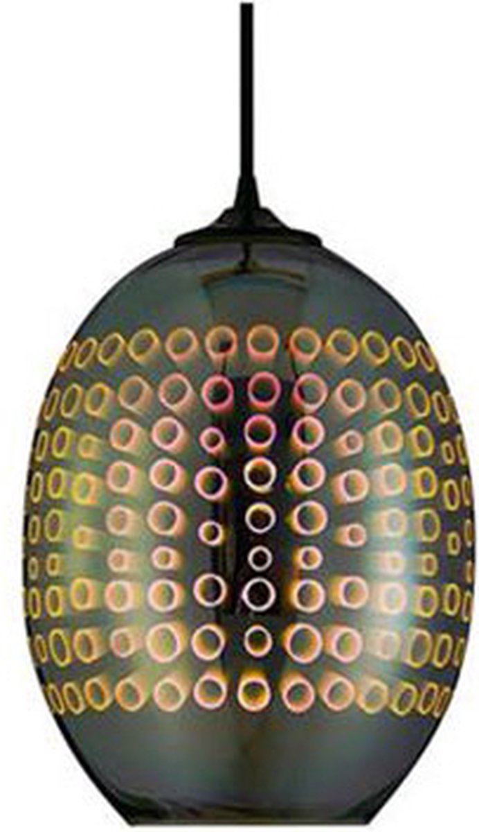 LED Hanglamp 3D - Ovaal - Chroom Glas - E27