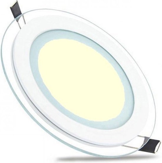 LED Downlight Slim - Inbouw Rond 15W - Warm Wit 3000K - Mat Wit Glas - Ø200mm