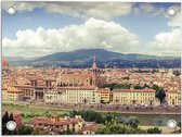 WallClassics - Tuinposter – Uitzicht over Florence - Italië - 40x30 cm Foto op Tuinposter (wanddecoratie voor buiten en binnen)