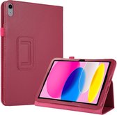 Lunso - Geschikt voor iPad 10 (2022) - Stand flip Bookcase hoes - Roze