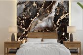 Behang - Fotobehang Marmer - Goud - Glitter - Luxe - Breedte 240 cm x hoogte 240 cm